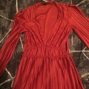 Red short dress, Zara, 100% polyester